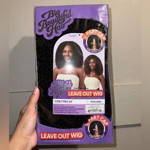 Outre Big Beautiful Hair Coily Fro 14” Human Hair Blend Leave Out Wig U-Part